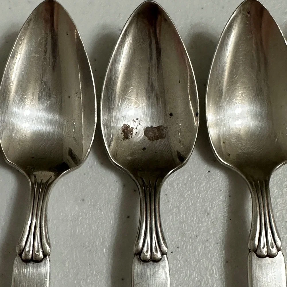 7 Oneida Community Twilight Fruit Spoons Lot MCM Silver Plate Flatware Vintage